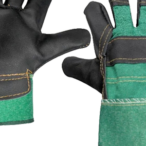 Guantes de Trabajo Antideslizantes y Transpirables de Nitrilo con Forro de Cuero Vacuno y Algodón, Equipo de Seguridad para Uso General y Deportes - Product Image 6