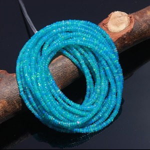 Cuentas redondas lisas de ópalo natural de Paraíba etíope de 3,5 mm, cuentas de ópalo azul para la fabricación de joyas, manualidades, suministros a granel. - Product Image 4