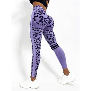 High Waist Leopard Seamless Leggings Women Butt Lifting Workout Tights <b>Tummy</b> <b>Control</b> Fitness Gym Sports Pants - Product Image 2