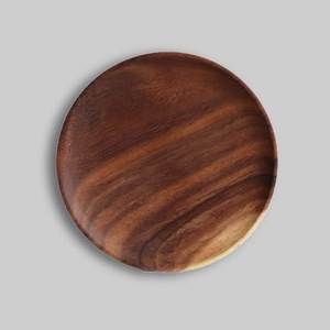 Round Wooden Dinner <b>Plate</b> Crafted From Premium Natural Wood For Serving Meals In Home And Restaurant - Product Image 2