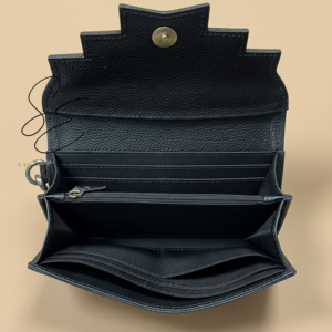 Cartera de mano de cuero vacuno con patrón a cuadros estilo western para mujer, cartera tipo clutch con concho turquesa, tarjetero para damas - Product Image 6