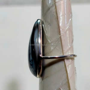 Bague faite à la main en argent sterling 925, bague de toutes tailles, bague en pierres précieuses poire naturelle, bagues pour femmes, cadeaux de Noël - Product Image 2