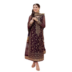 Robe pakistanaise 1 Costume en soie ethnique Vente chaude Robe de créateur droite Salwar Kameez du Pakistan et de l'Inde par WS INTERNATIONAL - Product Image 1