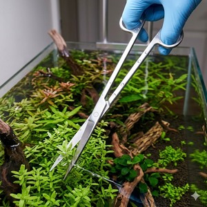 Tijeras para Acuario de 10 Pulgadas, Tijeras para Cortar Plantas Acuáticas de Acero Inoxidable, Suministro de Fábrica - Product Image 1