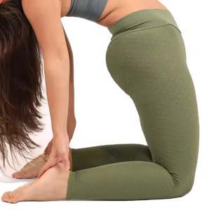 Venta al por mayor de las mujeres de alta calidad 100% algodón Activewear Yoga Leggings Pantalones de Yoga de algodón orgánico sostenible - Product Image 6