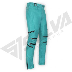 Pantalones de Cuero SALVA LEATHER, los Más Vendidos, Impermeables, Ligeros, de Invierno, a la Moda, al por Mayor, Personalizados, Estilo Vaquero, con Cierre - Product Image 2