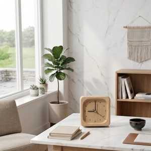 Wooden Desktop <b>Clock</b> Minimalist Style Office Decoration smart Table <b>Clocks</b> - Product Image 4