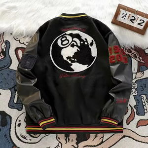 Chaqueta Varsity Personalizada de Alta Calidad LAYENNE para Hombre, Chaqueta Varsity de Béisbol con Mangas de Cuero y Bordado Chenille - Product Image 3