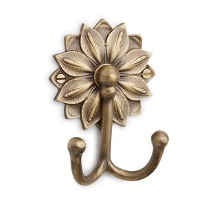 Elegant handmade brass wall <b>hooks</b> rustproof polished finish strong holder for <b>towels</b> bags keys office decor - Product Image 3