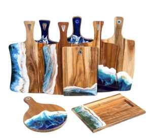 Ensemble de planches à découper en bambou avec compartiments et rainure à jus, planches de préparation et de service en bois pour la cuisine - Product Image 5