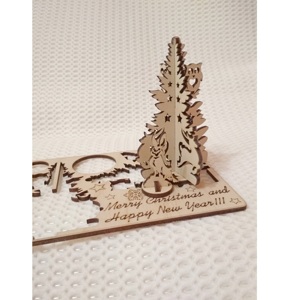 Décoration de Noël en bois personnalisée à assembler, ornement de bureau, vente en gros d'ornements de Noël en bois, décoration de bureau rustique pour les fêtes - Product Image 1