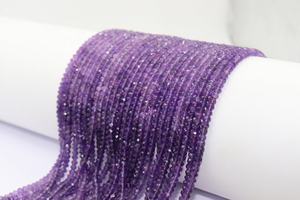 High Quality Shaded Purple <b>Amethyst</b> Faceted Rondelle Beads 4mm 13 Inches Natural Gemstone for Jewellery Making - Product Image 5