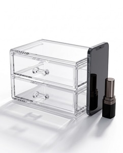 Space-Saving Modern Stackable Acrylic 2-Drawer Box with Transparent Design for Organized Storage Easy Access Essentials - Product Image 1