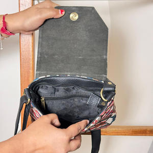 Nueva gran oferta, bolsos hechos a mano de cuero genuino Jacquard, multiusos, nuevo bolso cruzado elegante Vintage, producto a granel de tarifa barata - Product Image 6