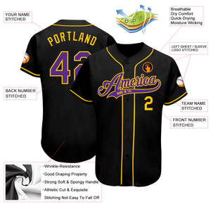 Camiseta de Béisbol Personalizada por Sublimación, OEM, 100% Poliéster, Informal, con Botones al Frente, Nombre del Equipo, Número, Ropa Deportiva - Product Image 3