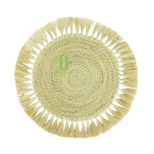 Eco-friendly Bohemian Seagrass Charger Plate <b>Wall</b> Decoration Flower Placemat Home <b>Table</b> Mats 35cm Diameter OEM Made Vietnam HNH - Product Image 4