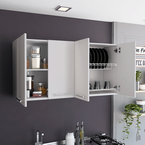 Oceana 120 Mobili da Cucina Bianchi, Unità a Parete a Quattro Ante con Due Ripiani - Product Image 3