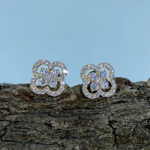 AMBER JEWELS - Pendientes de Diamantes Cultivados en Laboratorio de Lujo, Corte Brillante, Certificados por IGI, Chapados en Oro, Joyería Unisex para Bodas - Product Image 1