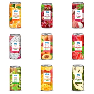 Jugo de Frutas Natural 330ml Lata de Aluminio Bebida Saborizada Baja en Grasa con Puré 100% de Sandía, Papaya y Maracuyá – Esterilizado - Product Image 1