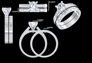 2.20 Ct Lab Grown Diamond Vintage Luxury Engagement <b>Ring</b> <b>Set</b> 14K White <b>Gold</b> IGI Certified Wedding & Anniversary Gift - Product Image 5