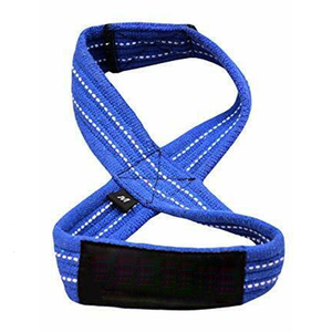 Sangle de levage en néoprène bleu, forme figure 8, haute élasticité, réglable, pour la musculation en salle de sport, unisexe - Product Image 1