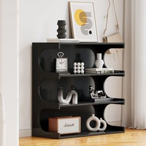 Multifunzione 4-Tier nero minimalista Organizer scaffali creativo tavolino da caffè libreria per soggiorno sala da pranzo - Product Image 1