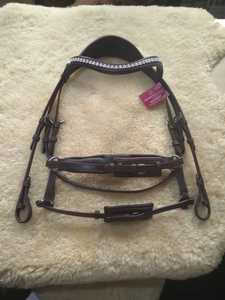 Brida de caballo de cuero acolchado suave de calidad superior con banda de cejas de cristal Productos de caballo de gama alta - Product Image 2