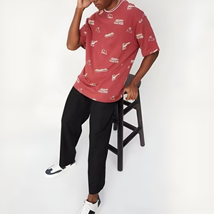 Camiseta de trabajo personalizada para hombre, oversize, 100% algodón, tela gruesa, con empalmes, 260 g/m², DTG, estilo casual urbano, lavado desgastado, camiseta lisa - Product Image 3