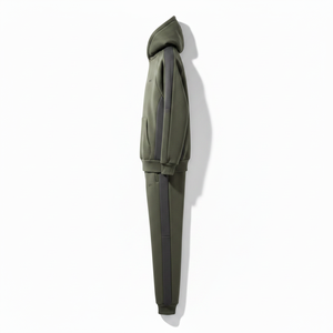 Conjunto Deportivo de 2 Piezas para Hombre, Sudadera con Capucha y Pantalones Jogger de Forro Polar Verde Oliva, con Logotipo Personalizado, Ropa Deportiva para Gimnasio y Calle - Product Image 2