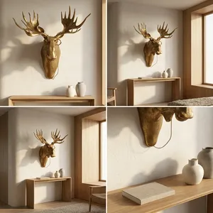 AK Brass Senior Philosopher Stag Cara decorativa en Metal Decoración para el hogar Colgante de pared Decoración para el hogar - Product Image 5
