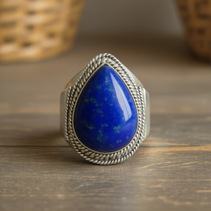 Bague de créateur tendance en lapis-lazuli, 8,0 grammes, accessoire élégant fait main - Product Image 3