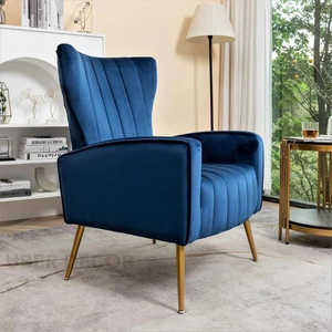 Chaise d'appoint en velours moderne élégante Miyana avec pieds en métal 1000g kg pour salon, chambre ou bureau - Product Image 3