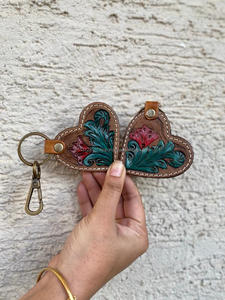 Porte-clés en cuir taillé sculpté à la main Porte-clés en cuir de forme exotique mignon Accessoires en cuir taillé Porte-clés mignons pour unisexe - Product Image 3