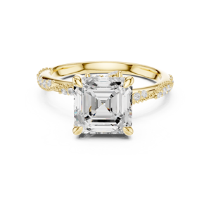 Anillo de Compromiso y Boda Clásico de Oro Sólido de 14k con Diamante Cultivado en Laboratorio de 2.5 CT, Corte Asscher, Claridad E VS1, Certificado IGI, para Mujer - Product Image 1