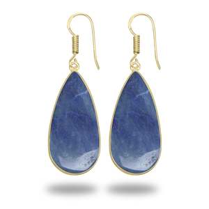 Pendientes de Diseño de Alta Gama, Elegantes y Modernos, con Aventurina Natural Plateada, Color Azul, para Fiesta, a Precio de Fábrica - Product Image 2