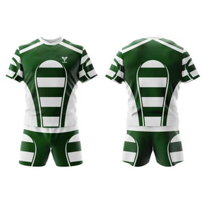 Elegante Uniforme de Rugby para Hombre - Colores Personalizables Disponibles, Jersey de Manga Corta y Pantalones Cortos de Poliéster Transpirable y Ligero, Cómodo - Product Image 5
