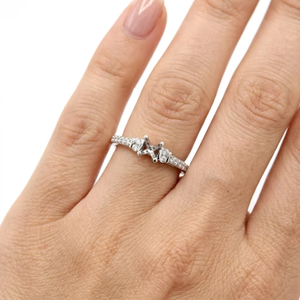 Élégante bague de fiançailles semi-montée en or massif 18 carats avec accents de diamants naturels, monture de mariage, MOQ 1 pièce - Product Image 4