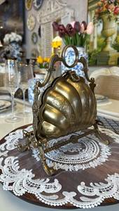 Antique Charm Dessert Caddy Large Vintage Style Serving Basket Metal Dessert Holder for Cakes Pastries <b>Table</b> - Product Image 2