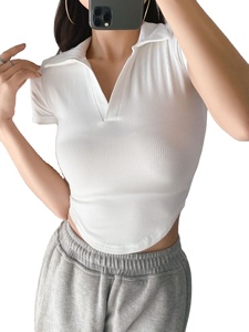 Polos à manches courtes, polos de golf, hauts courts, couleur unie, polos pour femmes, poids lourd, polos pour femmes - Product Image 2