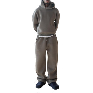 Ensemble de survêtement pour homme en molleton 100% coton personnalisé, sweat-shirt oversize et pantalon de jogging ample, 2 pièces, survêtement d'hiver de haute qualité pour homme - Product Image 1