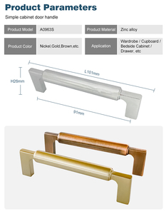Modern Furniture Wardrobe Handles & Knobs Zinc Material <b>for</b> Bedroom & <b>Bathroom</b> <b>for</b> Kitchen Application - Product Image 3