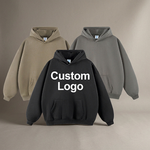Sweat à capuche oversize personnalisé avec logo brodé pour homme, en polaire, polyester/coton, épais, décontracté, streetwear - Product Image 4