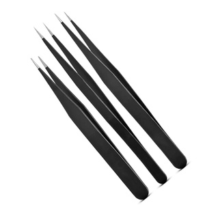 Pinzas para Pestañas de Acero Inoxidable de Alta Calidad al por Mayor, con Punta Serrada y Agarre de Diamante, Antiestáticas, Duraderas, Juego de 10 Piezas - Product Image 3