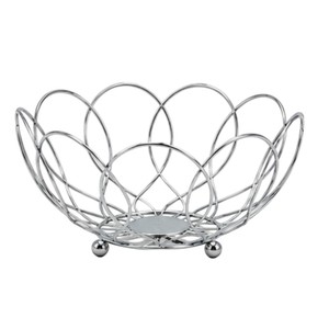 Cesta de Frutas Redonda de Alambre Metálico Exclusiva, Organizador Transpirable para Encimera de Cocina, Centro de Mesa de Lujo, Frutero - Product Image 1