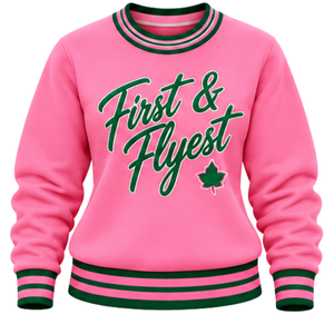 เสื้อสเวตเชิ้ตผู้หญิงสีชมพู คอวี แต่งลายปักตัวอักษร แขนยาว สไตล์ลำลองแบบนักศึกษา เสื้อถักไหมพรม - Product Image 1