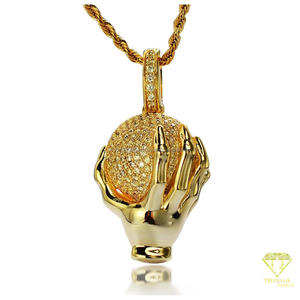 Pendentif de luxe en forme de boule de pierre avec diamant Moissanite VVS et bijoux en argent sterling 925 - Product Image 4
