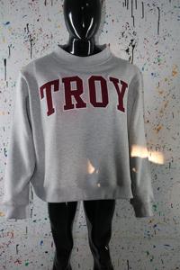 Sudadera TROY con cuello simulado, 450 GSM, nombre personalizado, bordado en aplique, corte holgado, 100% algodón, felpa francesa. - Product Image 4