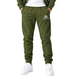 Olive Green Men's Jogger Pants Elastic Waist Casual <b>Track</b> <b>Trousers</b> Tapered Sweatpants With Side Pockets Sportswear Bottoms - Product Image 1