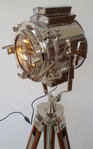 Lámpara de Metal Ajustable Hecha a Mano Estilo Vintage ALFA-NAUTICAL, Soporte de Trípode Cilíndrico, Decoración para el Hogar, Impresión Digital - Product Image 2