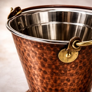 Antique Hammered Gravy Bucket with <b>Handle</b> | Stainless Steel Interior & <b>Copper</b> Finish | Eco-Friendly Durable 15cm - Product Image 5